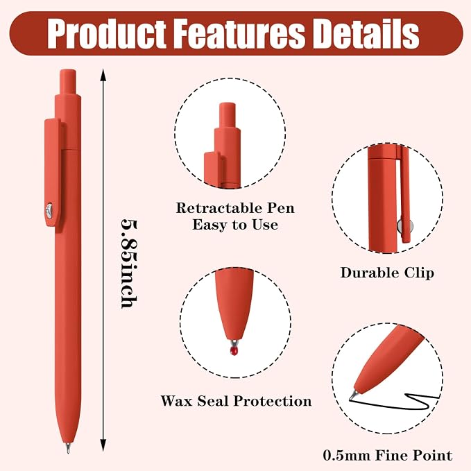 Vitoler Cute Gel Pens, 8 Pack 0.5mm Fine Point Pens - Image 5