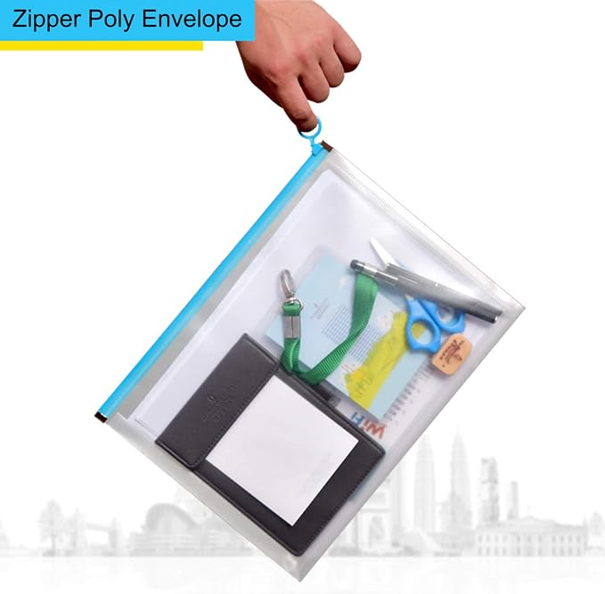 9x12 Clear Zip Plastic Envelopes File Document Paper Holder Pack of 24 - Image 4