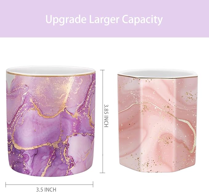 Pen Holder for Desk, Cute Ceramic Pencil Holder, Pen Cup Marker Holder Makeup - Image 2