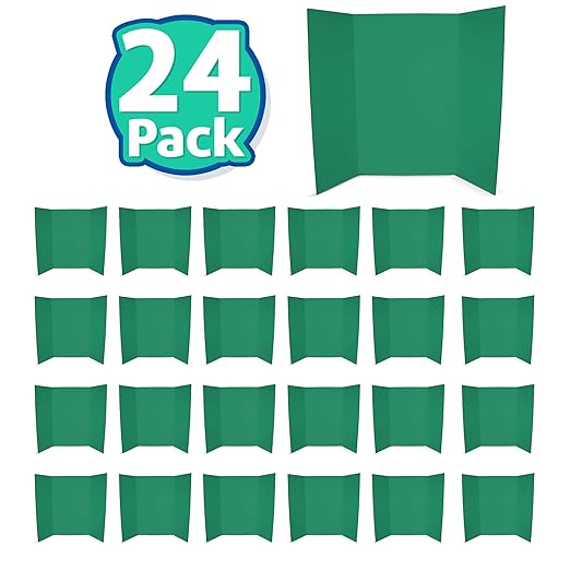 Flipside Products 36” x 48” Foam Project Boards for Presentations, Science Fair, School Projects, Event Displays and Trifold Picture Board - Green - 24 Pack-DeskLoop Office