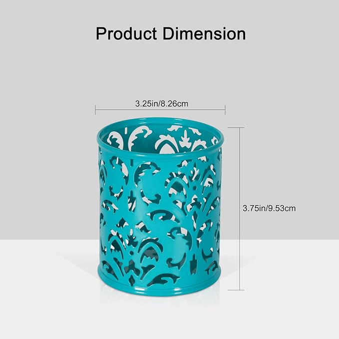 EasyPAG Teal Pen Holder for Desk, 2 Pack Round Pen Organizer, Brush Holder for - Image 4