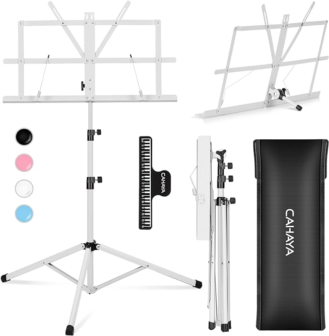 CAHAYA Portable Sheet Music Stand: Dual Use Desktop Book Holder Folding by CAHAYA