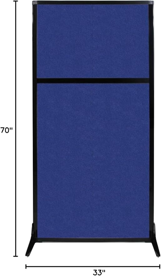 Versare Office Workstation Screen | Portable Wall Divider | Modern Cubicle | Freestanding Privacy Screen | Flexible Work Space | 1 Panel | 33" Wide x 70" Tall Blue SoundSorb Panels