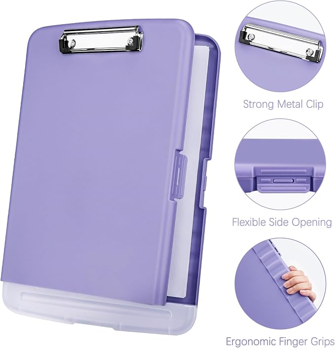 Meiikun Clipboard with Storage, Plastic Clipboards 8.5x11 with Pen Holder - Image 3