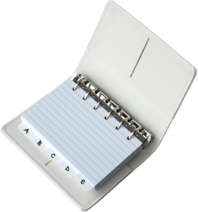 3x5 Lined Index Cards with Ring Binder Holder and Dividers, 100 Note Cards by Unknown