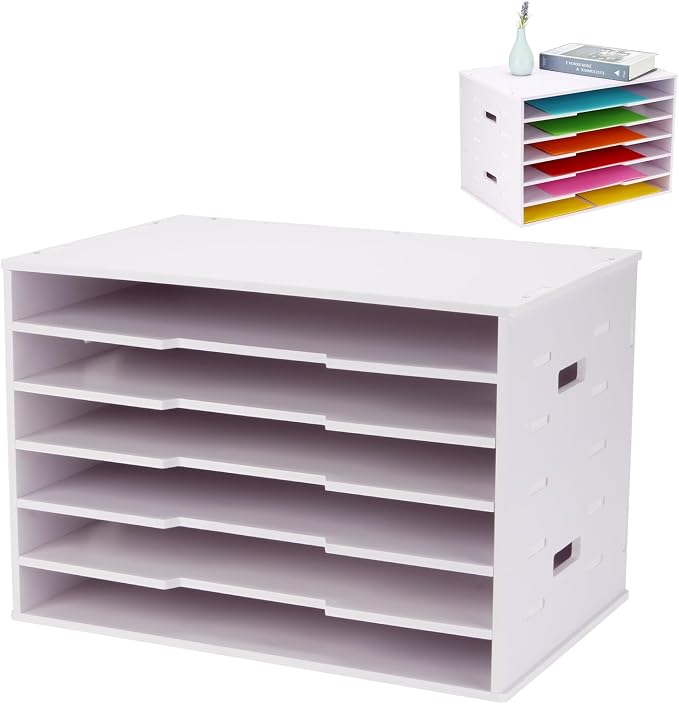 Construction Paper Organizer 20" x 13", 6 Tier Desktop File Storage Cardstock by Unknown