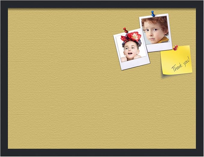 PinPix 24x18 Inch Cork Bulletin Board. This Decorative Framed Pin Board Comes with Honey Pastel Design and a Satin Black Frame. Ideal for Home Office Decor or Message Board (PinPix-1810)-DeskLoop Office