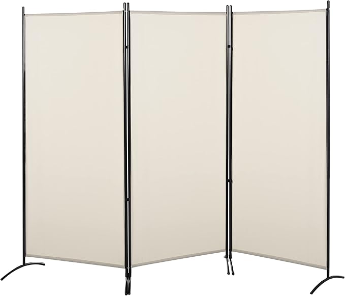NicBex Room Divider 3 Panel Room Dividers with Fabric Panels Partition Room Dividers and Folding Privacy Screens 6FT Wall Divider for Home, Office, Room Separation,99.5"W x 19.75"D x 71.75"H, White-DeskLoop Office