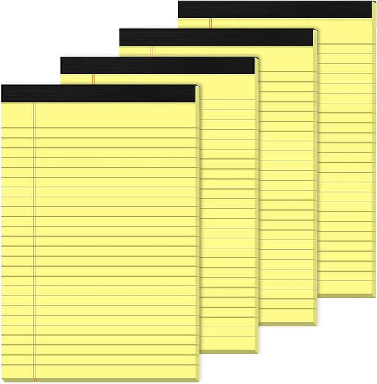 Yellow Legal Pads 5×8 Small Notepads 4 Pack Yellow Note Pads 5×8 College Ruled by Aidunmis