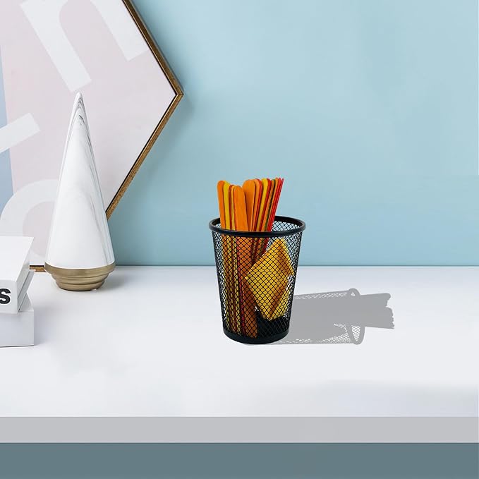 HSYMQ Desk Pencil Pen Holder, Wire Mesh Pen Cup Holder - Image 5