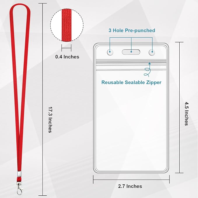 3 Pack Clear ID Badge Holder - Image 2