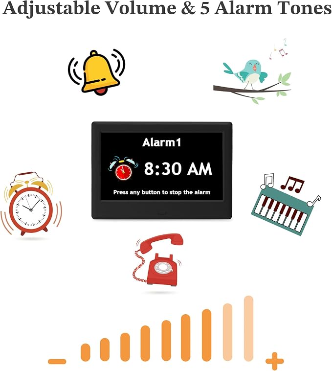 7'' Dementia Clock For Seniors, Large Display Digital Clock - Image 7