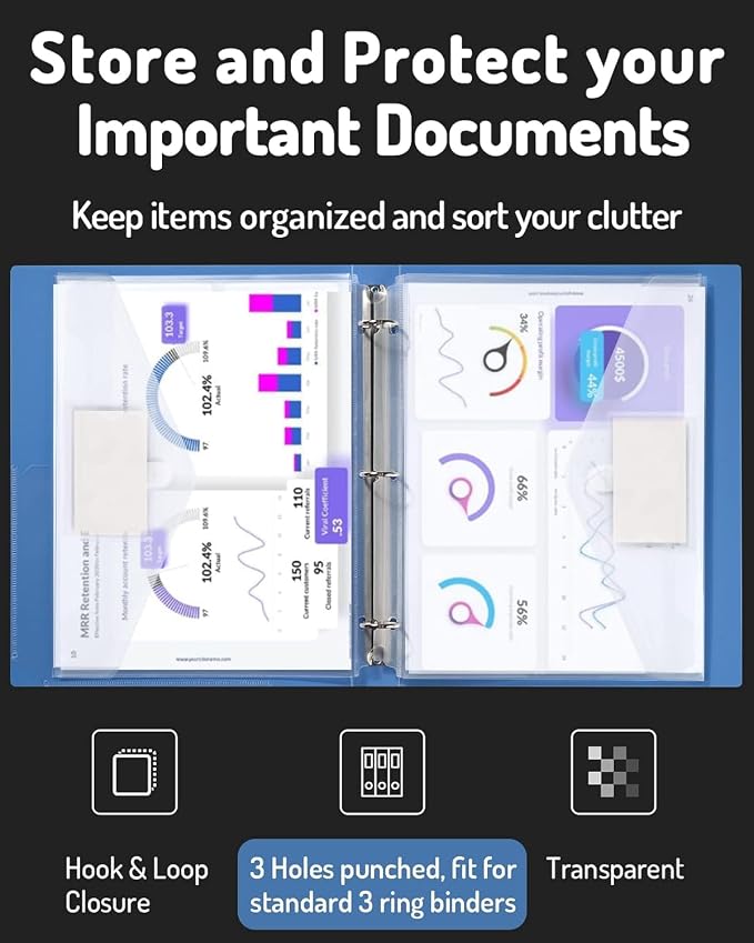Forvencer Binder Pocket, 48 Pack Super Heavyweight Poly Binder Plastic Pocket - Image 3