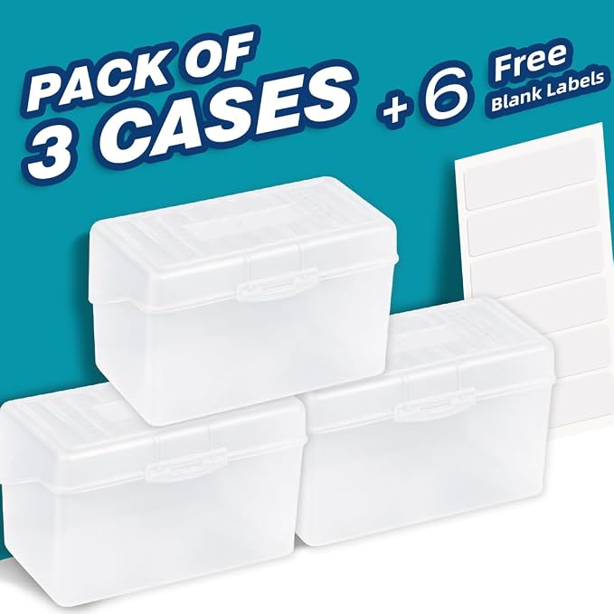 H4D Index Card Holder 3x5, Index Card Box Organizer, 3 Pack, 3x5 Inch, Fits - Image 2