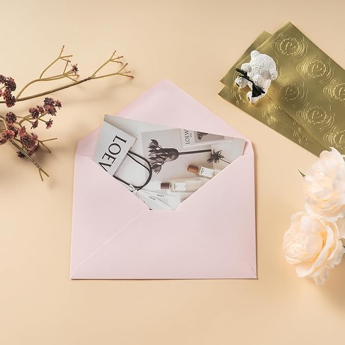 50 Pack Colored A7 Invitation Envelopes 5x7 Pink, 5 1/4 x 7 1/4 in | 5 Colors - Image 7