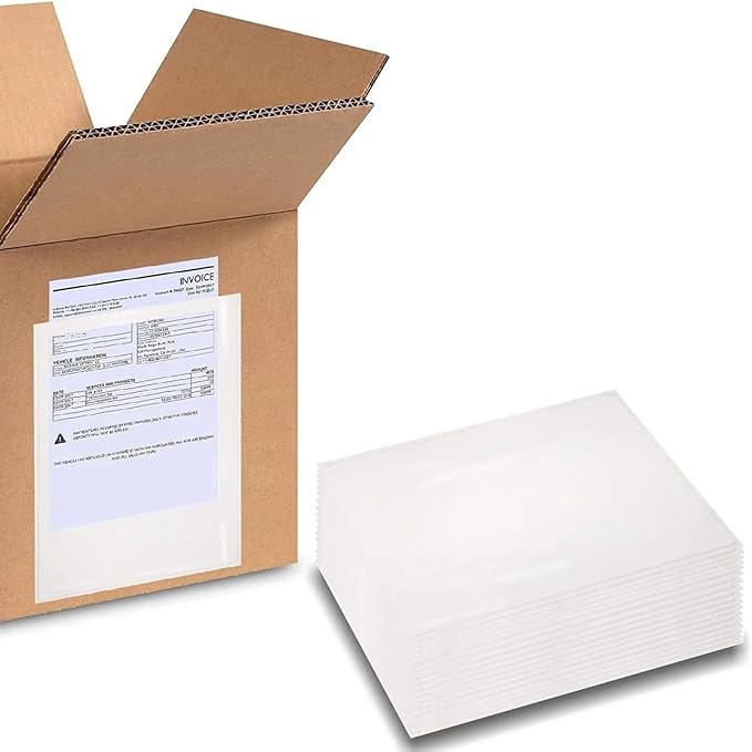 PSBM 1000 PCS 4.5 x 5.5 Inch Clear Blank Packing List Envelopes, Shipping by PackagingSuppliesbymail
