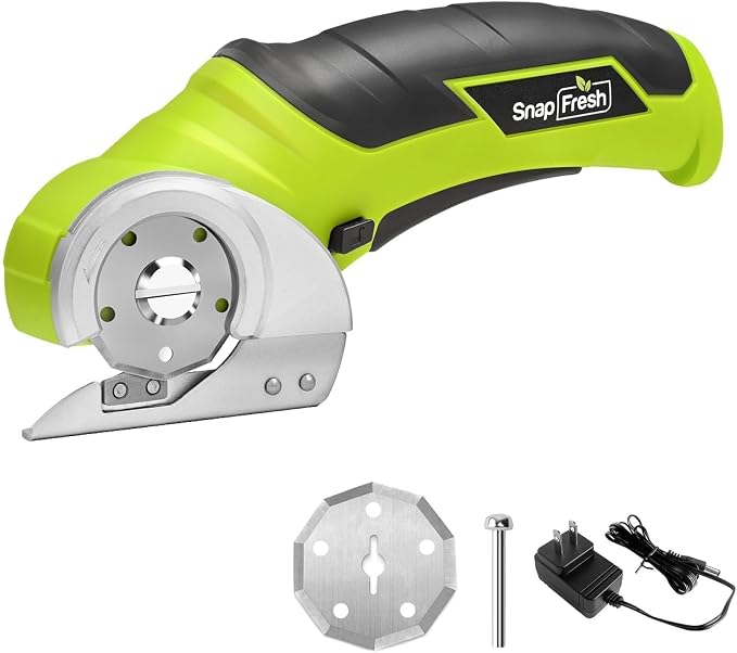 SnapFresh Cordless Electric Scissors, 4V Electric Mini Box Cutter, Carpet & by SnapFresh