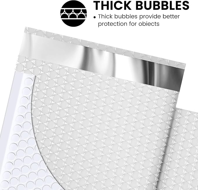 Fuxury White Bubble Mailers 6x10 Inch Padded Envelopes 500 Pack Usable Size 6x9 - Image 4