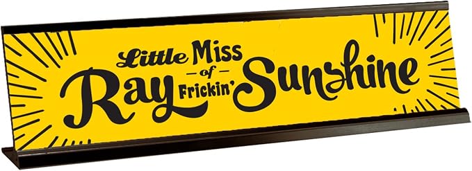 Little Miss Ray of Frickin' Sunshine Desk Plate/Funny Desk Sign Nameplate by CanopyStreet