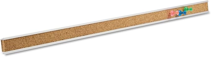 Quartet Bulletin Bar Pin Strip Cork Board 48" x 1", by Quartet