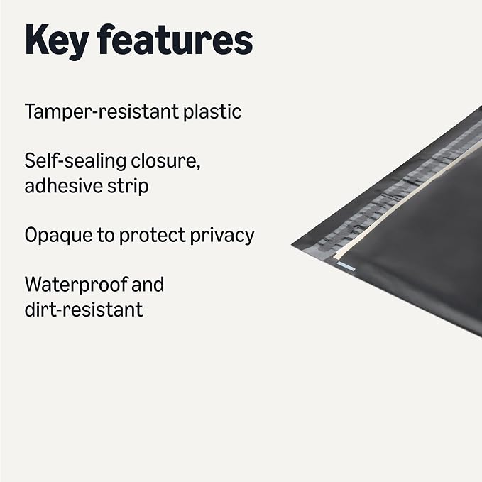 Amazon Basics Poly Mailers, Shipping Bags, Self-Sealing Envelopes - Image 2