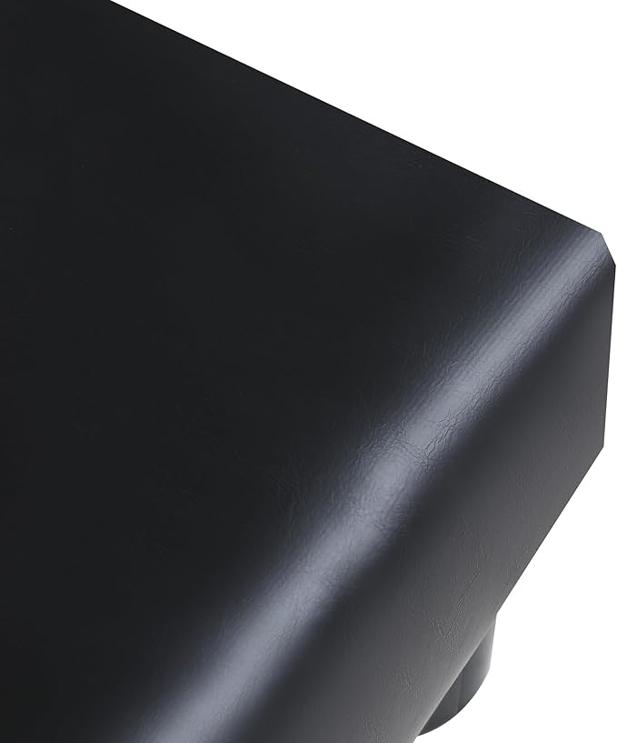 Joveco Small Footstool Ottoman, PU Leather Square Upholstered Footrest with Plastic Legs, Under Desk Foot Stools for Living Room Bedroom Office, Black-DeskLoop Office
