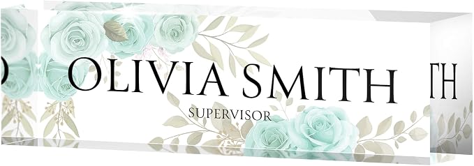 Desk Name Plate Personalized, Custom Name Plates 2½/x8 Inches, Thick by MySignCenter