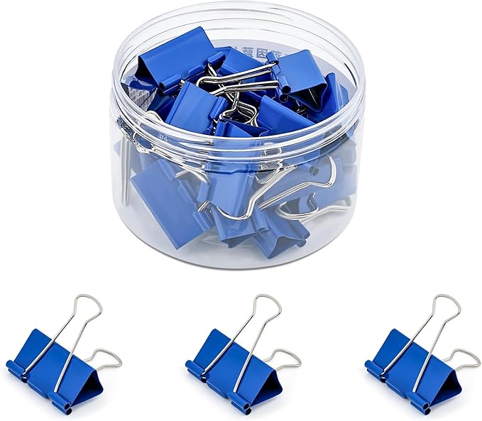 Temiary 24 Pcs Binder Clips, 1.26 Inch Medium Metal Binder Paper Clip by Temiary