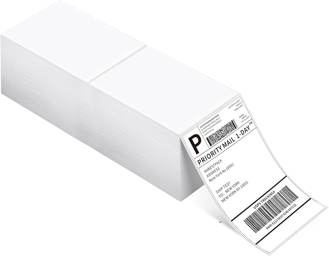 KKBESTPACK Mailing Labels – 2000 Fanfold 4 x 6 Direct Thermal Shipping Labels-DeskLoop Office