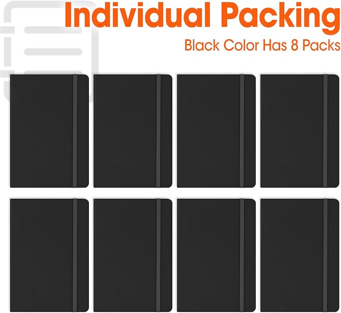 8 Pack Lined Journal Notebook for Work, A5 Hardcover, for Writing, Note Taking - Image 7