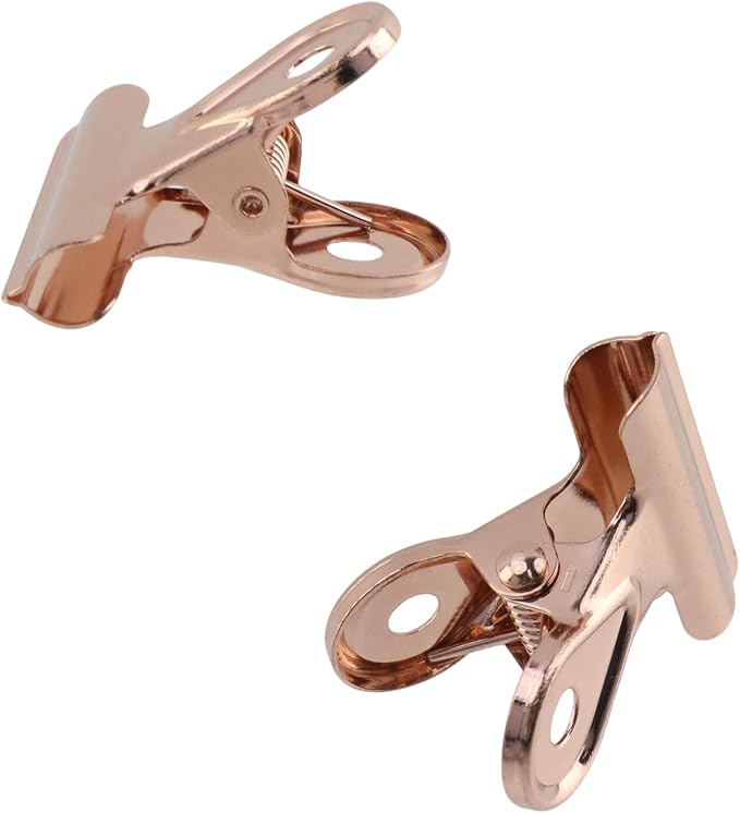 Xiaoyztan Mini Clips, 30mm Wide Rose Gold Bulldog Clips Paper Clip Binder Bull - Image 4
