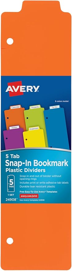 Avery Snap-in Bookmark Plastic Dividers by Avery