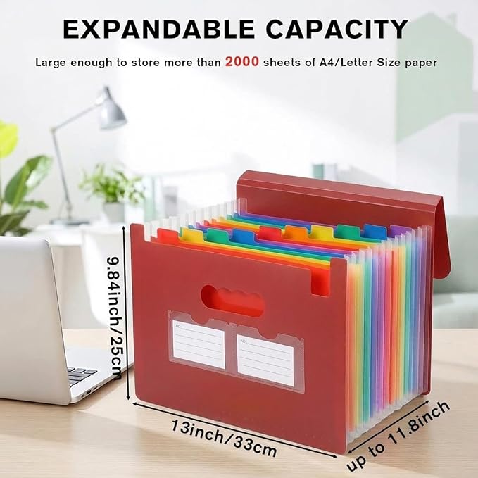 Accordion File Organizer, 13 Pockets Expanding File Folder - Image 2