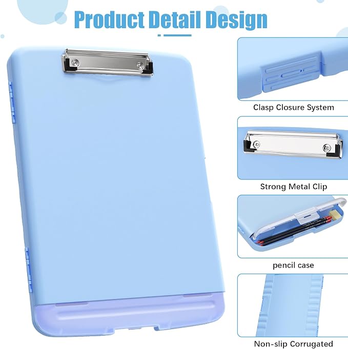 Hongri Clipboard with Storage with Pen Holder, Folder Nursing Clip Board 8.5 x - Image 2