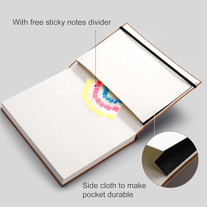 AHGXG Graph Paper Notebook - Grid Paper Notebook Large A4 8.5''×11'', 320 Pages Thick Journal, 100gsm Thick Graph Paper, Leather Softcover, Inner Pocket - Black-DeskLoop Office