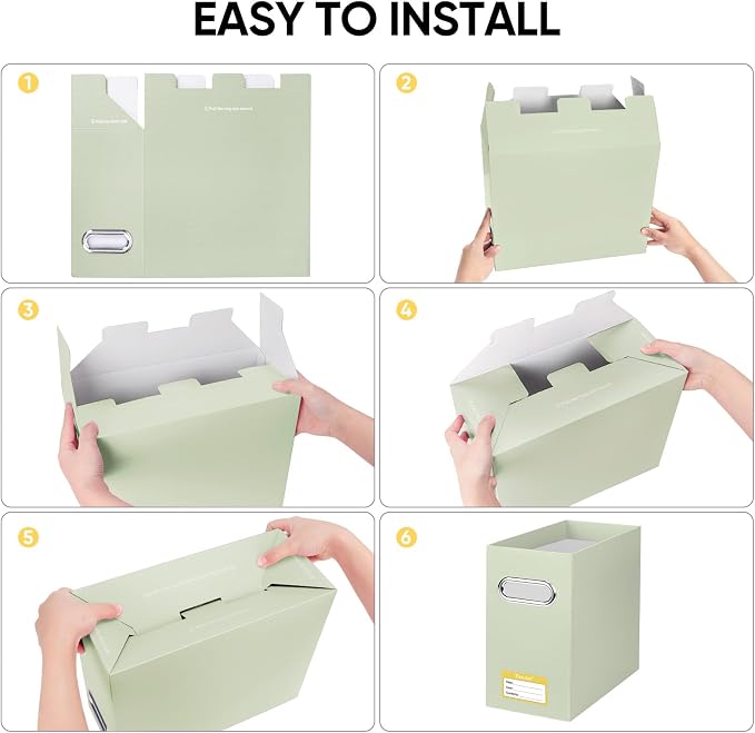 BALEINE File Organizer Box, Cardboard File Folder Organizer - Image 6