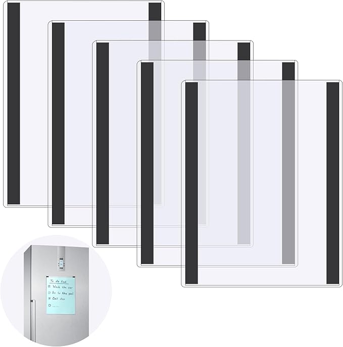5 Pcs 8.5'' x 11'' Rigid Magnetic Sign Holders by Nufiwra