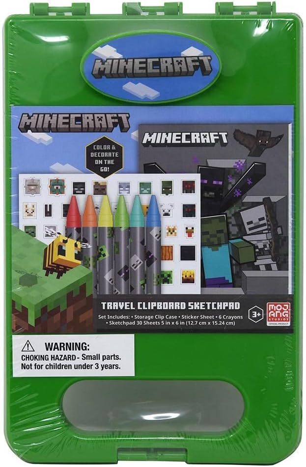 Minecraft Travel Clipboard Sketchpad Coloring & Sticker Activity Set by InnovativeDesigns