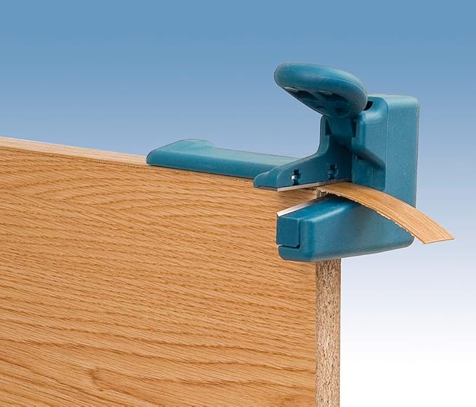 Virutex RC21E Manual End Trimmer for Edge Banding on PVC, Melamine, Polyester, Veneer with Perfect Clean Cut on All Corners, No Other Finishing Operations Required, Equipped with Twin Use Blades-DeskLoop Office