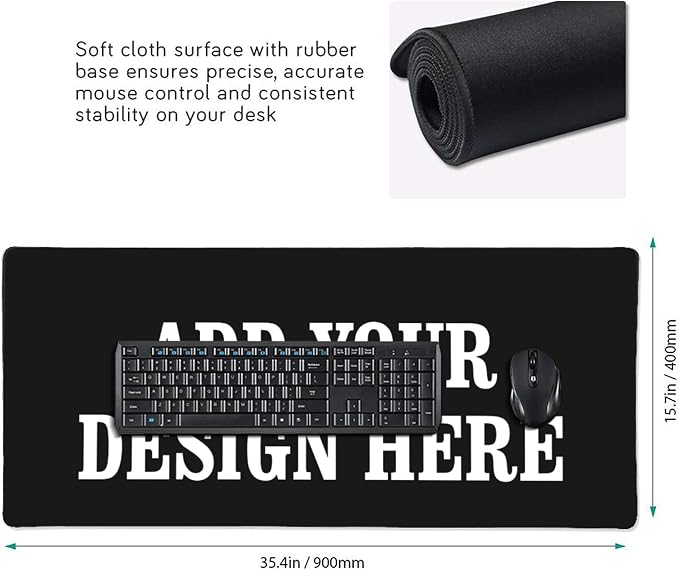 OHORTEB Custom Mouse Pad with Photo, Personalized Image Text Laptop Desk Mat - Image 2