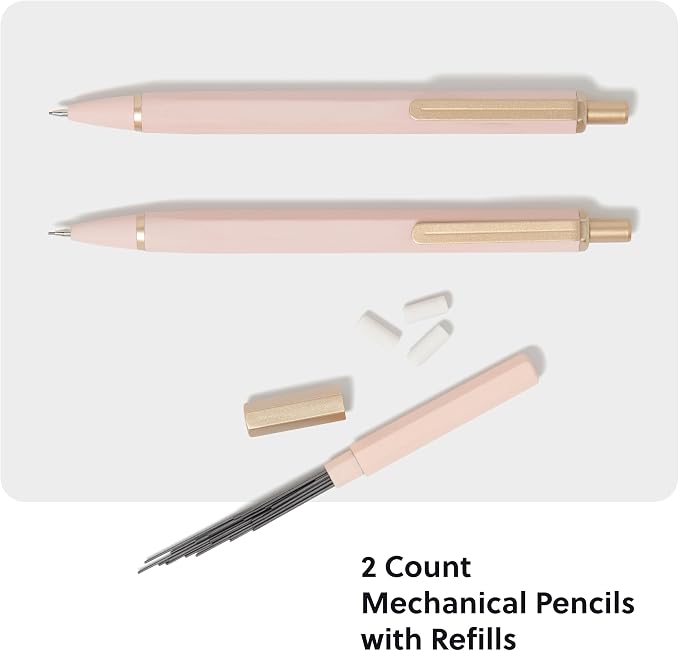 U Brands Cambria Mechanical Pencils, Blush Pink, Soft Touch, Medium Point - Image 2