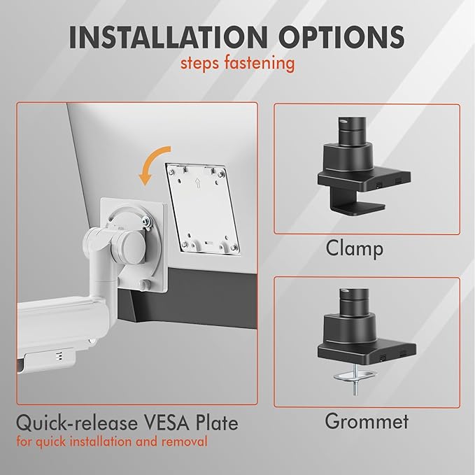 Dual Monitor Arm for 17-57 Inch Ultrawide Screens – Heavy Duty Monitor Arm Desk Mount – VESA Mount with Clamp and Grommet Base – Holds Up to 59.4 lbs. Each-DeskLoop Office