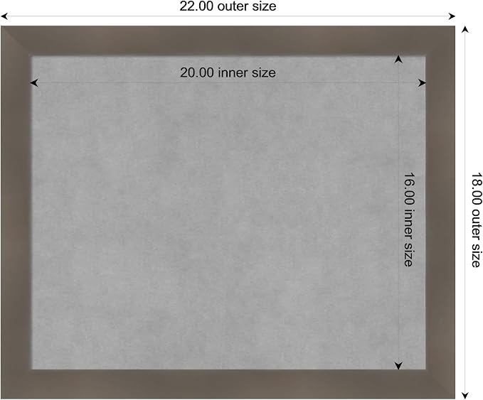 Amanti Art Grey Framed Magnetic Board 18x22 Small Vision Board - Image 3