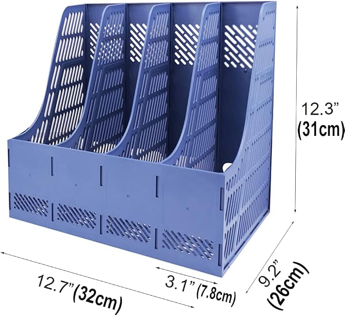 SAYEEC Sturdy Magazine Organizer Folder Desktop 4 Compartment File Holders - Image 2