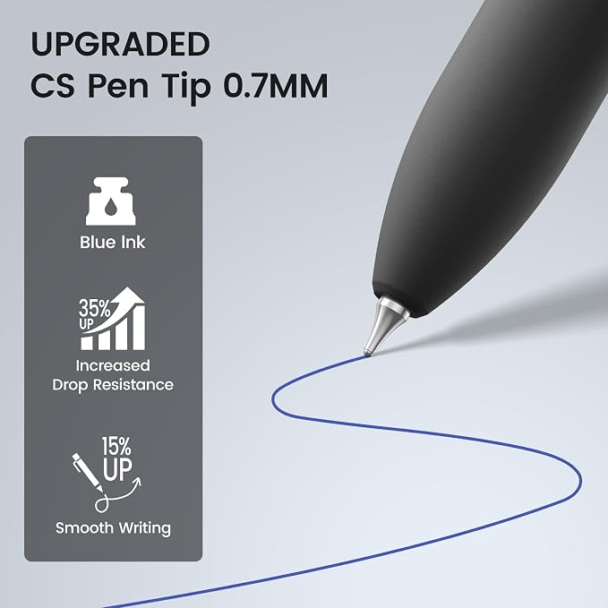 Blue Gel Pens, 8 Pack, 0.7mm Retractable, Smooth No Smudge | 0.7mm Smooth - Image 3