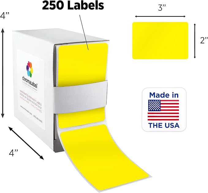 ChromaLabel 2 x 3 inch Permanent Color Code Rectangle Labels, 250 Labels per - Image 2
