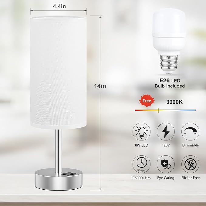 Dicoool White Touch Bedside Lamp - Image 6
