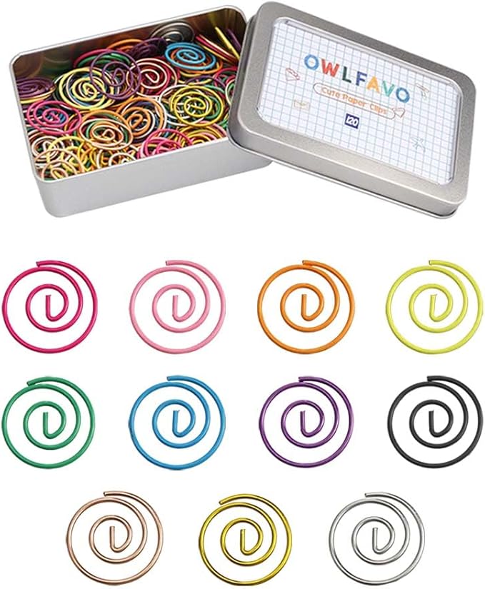 OWLFAVO 132pcs Small Circle Shape Paper Clips by OWLFAVO