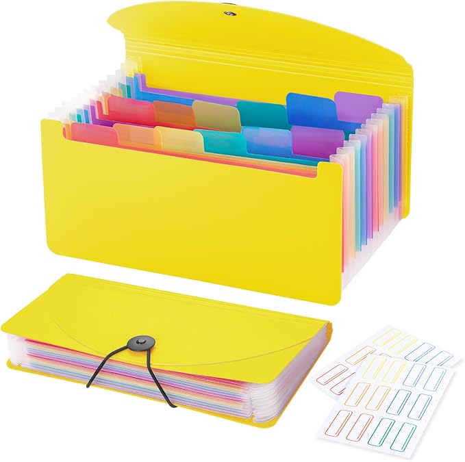 13 Pocket A6 Receipt Organizer, 2 Pack Small Accordion File Organizer, Coupon by RIEJIN
