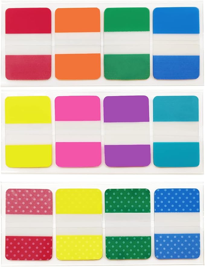KICNIC Sticky Index Tabs 240 Pcs, 1 inch Divider Tabs Stick On, Page Marker by KICNIC